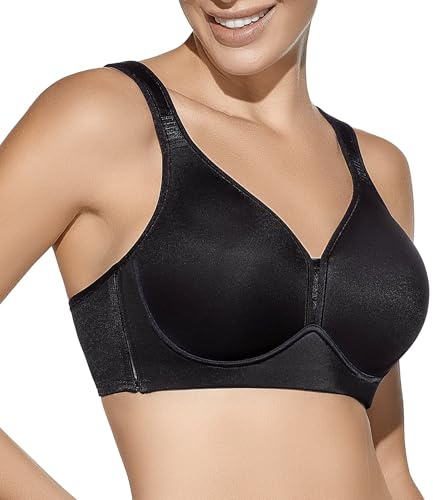 Selene, Sujetador Mujer con Banda Anatómica, Tirantes Anchos de Confort y Relleno, Sin Aros, Colección Eloisa, Color Negro, Talla 100 D
