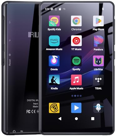 RUIZU 163GB Android MP3 Player with Bluetooth and WiFi, 4.5 IPS Touchscreen Music Player with Spotify, Pandora, Amazon Music, Parental Control MP4 MP3 Player for Kids with Libby, Audible, Up to 1TB