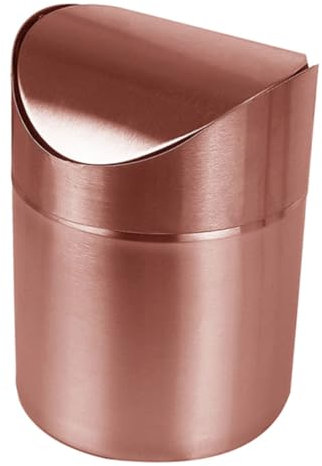 EXQUIMEUBLE Corbeille à Déchets Mini Avec Couvercle En Acier Inoxydable Poubelle De Table Compacte Couleur Design Élégant Pour Bureau Et Voiture
