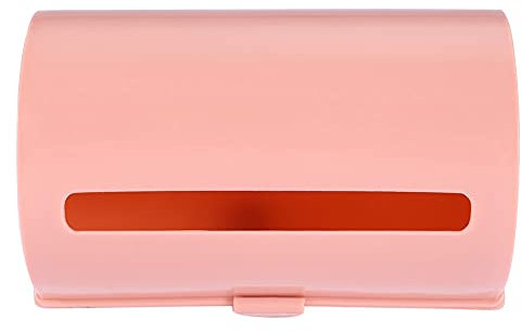 Support de Sac Poubelle, Distributeur Mural de Sacs Poubelle, Boîte de Rangement, Conteneur Adhésif en Plastique, Organisateur de Sacs Poubelle pour L'organisation de L'évier de (PINK)
