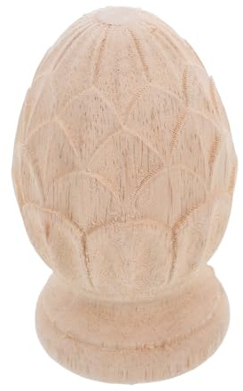 Fleuron Décoratif Style Européen Ananas en Bois Sculpté pour Colonne | Finition Beige, Installation Facile, Ornement Artistique, pour Escalier et Décoration Intérieure Divers Espaces