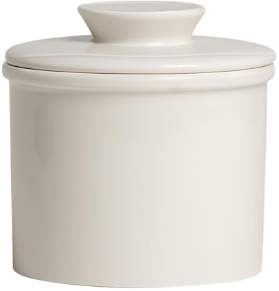 Mantequera de color sólido para mostrador con línea de agua, mantequillera con tapa, recipiente de mantequilla francesa para mostrador