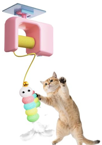 Generisch Elektrisches Katzenspielzeug,Einziehbares Jagdspielzeug - Interaktives Aufhängbares Jagdspiel Für Kitten Spielzeug Drinnen Türrahmen Boden Wohnung Langeweile Abbau