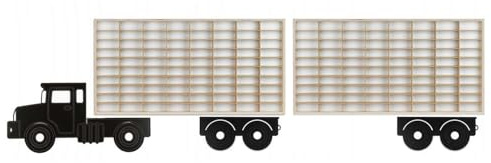 ART TWIST HOME ArtTwist 2X Modellauto Vitrine | Hot Wheels Aufbewahrung zu 160 Fächen | Sammlervitrine Hängend 78,5cm x 40cm x 4cm | Setzkasten Holz für Wanddeko und Organisation (LKW 001CL)