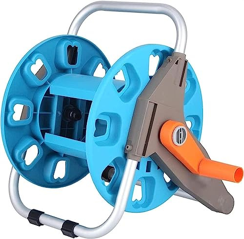 RLCJBMSUG Enrouleur de Tuyau d'arrosage, Chariot avec manivelle G1/2, Support de Tuyau d'arrosage Portable pour Tuyau de 30 m.