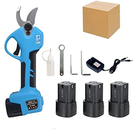 Forbici da Potatura Elettriche Potatore a batteria da 16,8 V Potatura agli ioni di litio Taglio Forbici efficienti Bonsai Rami elettrici Attrezzi giardino Elettrico SC-8604(Three batteries(box))