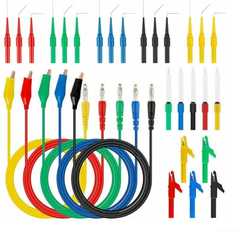 Kit de sonda trasera de 30 piezas con conectores banana de 4 mm y clips de cocodrilo para herramientas de diagnóstico automotriz y equipos de reparación eléctrica