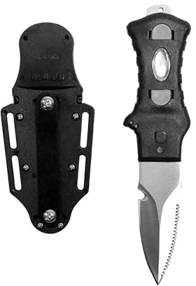 Scuba Choice Compact 7 Stainless Steel Point Tip BCD Knife, 420 Stainless Steel Blade, Ergonomic Moulded Nylon Grip, Compact for Scuba Diving, Outdoor & Survival Use