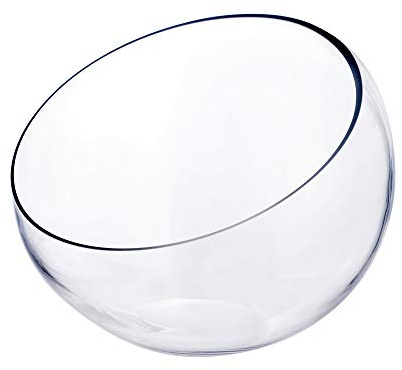 CYS EXCEL Glass Slant Cut Bubble Bowl (H-9 W-11) | Multiple Size Choices Slanted Globe Bowl Terrarium | Round Flower Vase Centerpiece