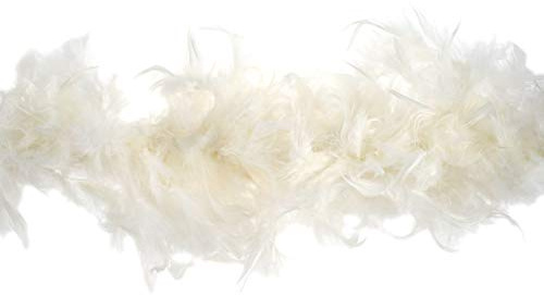 Trimits Marabou Feather Boa maskeraddräkt för fester, festivaler, stolthet, möhippa, svensexa, halloween, jul, elfenben, 1,8 m x 12 cm