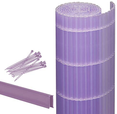 Videx-Sichtschutzmatte Rügen, Kunststoff Flieder, 25 Schlaufen, 3m U-Profil, 90 x 300cm