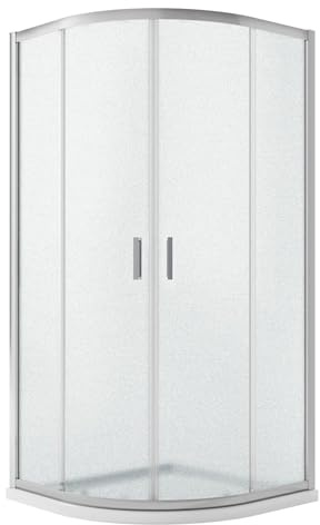 Eckeinstieg Duschkabine Runddusche 90x90 H198 Satiniert 6mm Glas Mod. Ready