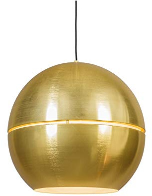 Qazqa Retro Pendelleuchte, Pendellampe - Slice - Gold, Rund, 2-flammig, 50cm, Ideal als Wohnzimmerlampe