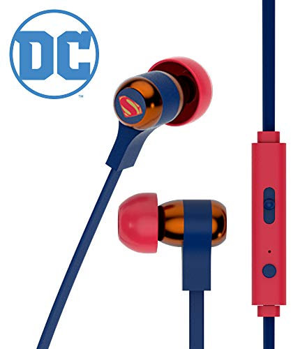 Tribe DC Comics Auricolari I Cuffie In-Ear Stereo con Microfono per Cellulare e comando multifunzione - Superman