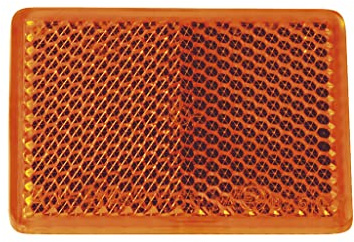 OROK - Lot de 4 catadioptres rectangulaire adhésif/Réflecteur rectangulaire, cataphote - Coloris : Orange - Dimensions : 57x39mm - Forme : Rectangulaire - 4 pièces