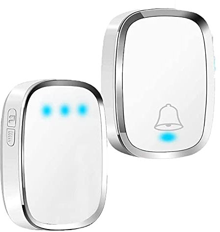 Doorbell, Wireless Doorbell No Battery Required Push Button Plug Through Cordless Door Chime at 1000-feet Range with 36 Chimes, 4-Level Volume & LED Light