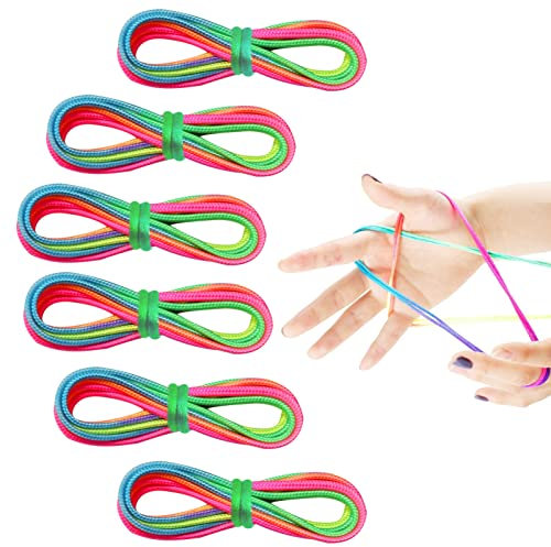 SHOWHEEL Fadenspiel Fingerspiel,16 Stück Finger Twist Fadenspiel,Regenbogen Fingerspiel,Rainbow Rope,Regenbogen Schnur Finger,Fadenspiele für Mädchen & Jungen,für Kindergeburtstag als Mitgebsel
