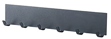 WYJRO Porta Utensili da Cucina, Barra Portautensili Cucina con 6 Ganci, Barra Porta Mestoli da Parete, Appendi Mestoli da Cucina,Nero,26 * 4.6cm
