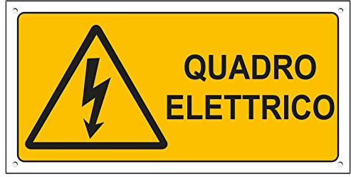 pubblimania QUADRO ELETTRICO Cartello di sicurezza in alluminio composito metallo 3 mm di spessore (Cm 29x14,5) (Quadro Elettrico)