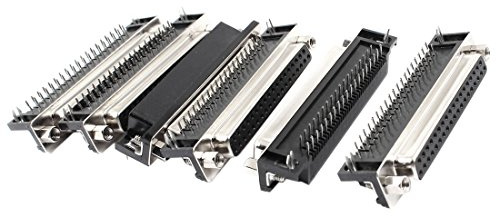 Ruilogod 6 PCS DB37 2 Conector hembra de ángulo recto de 37 pines Cable de cable VGA