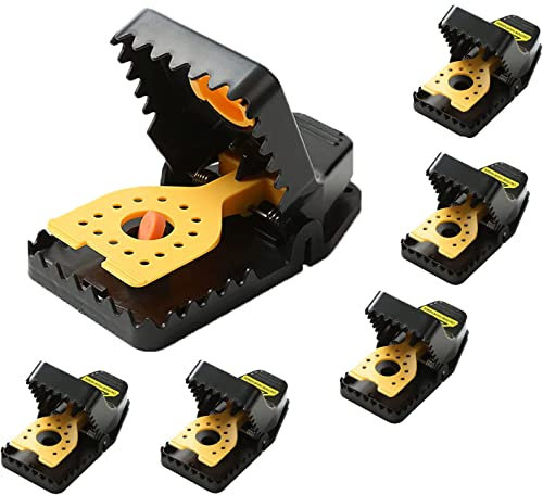 Mausefalle, Rattenfalle, 6 Stück Wiederverwendbar Schlagfalle, Haus oder Garten Sicher Hygienisch Anwendbar für Nagetierbekämpfung (Groß)