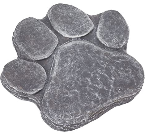 Marcador para Tumbas de Perros, Resistente a la Intemperie, Resina con Letras DIY, Huella de Pata de Estilo Europeo, Piedra Conmemorativa Tranquilizadora para Jardín para Cachorros (gris roca)
