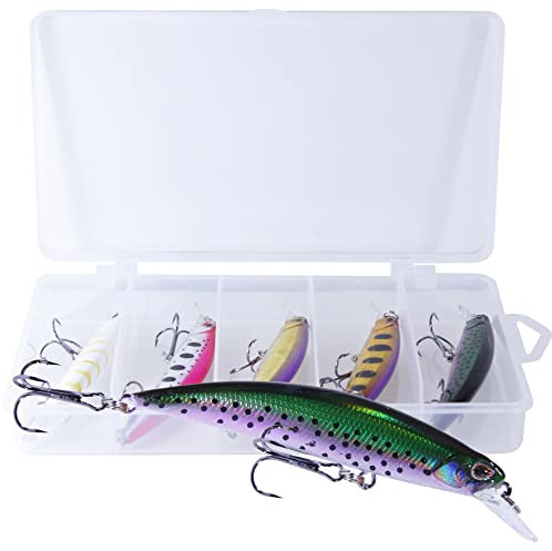 SEEJÄGER® 5 Stück Angelköder Wobbler 9 cm/13 g Kunstköder Crankbait zum Angeln auf Barsch, Hecht, Zander und Forelle