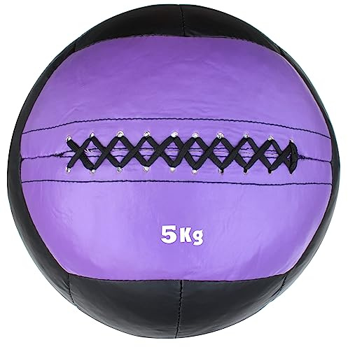 Lisaro Premium Wall-Ball aus Kunstleder | Superqualität | Gymnastikball | Gewichtsball | Slamball | zweifarbig | 5 kg