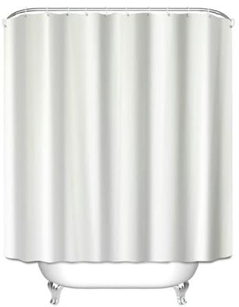 Syiboo Bianco Tenda da Doccia 120x220cm,Tenda per Doccia Antimuffa Impermeabile,Grande Lavabile Lusso Tende Esterno Poliestere con 12 Ganci,3D Shower Curtain per Famiglia Dormitorio Bagno