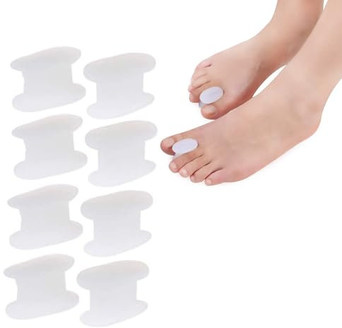 Weich Zehentrenner, Gel Zehenkappen, 8 Pack Hallux Valgus Zehenspreizer, Silikon Zehenschutz, Zehenteiler Zehentrenner Zehen Korrektur Abstandhalter Gel Zehenspreizer Zehenspreizer Hallux Korrektur