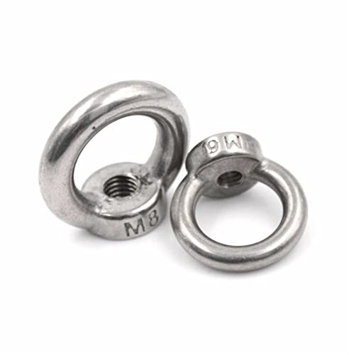Ringschrauben aus Edelstahl, Ringschrauben, Ringmuttern/Schraubring, Ringbolzenring, Hakenmutter, Schrauben, Hubring aus Edelstahl 304 mit Gewinde (Farbe: M5) (Color : M4, Size : One Size)