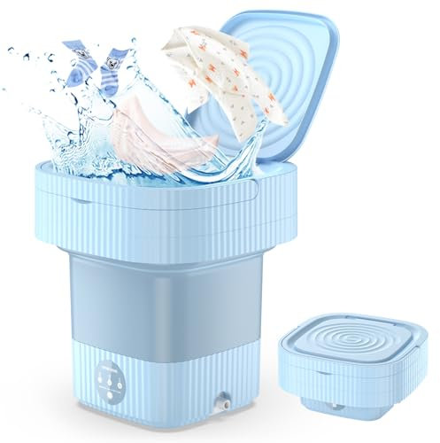 Mini Waschmaschine Faltbar, faltbare waschmaschine USB, 10 Liter waschmaschine camping, Mini-Waschmaschine für Babykleidung,Socken, reisewaschmaschine für Unterwäsche oder kleine Gegenstände
