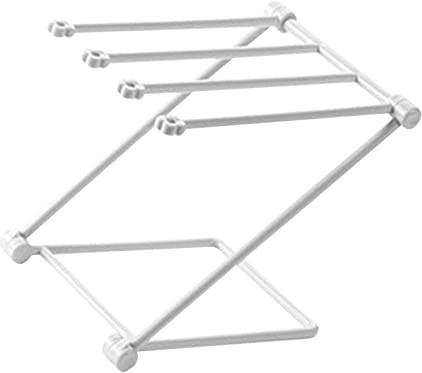 Jeffergarden Klappbarer Geschirrtuchhalter Belüftungs Hängeständer Mehrzweck Ständer Handtuchhalter Stabil und Platzsparend für Küche und Bad (Hellgrau)