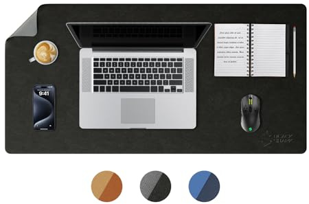 Black Shark Tapis de Bureau en Cuir Antidérapant, Tapis de Souris Gaming pour Clavier (79,8 x 39,9 x 0,3 cm), Grande Couverture de Bureau, Tapis d'Écriture Imperméable, Adapté aux Bureaux de Bureau