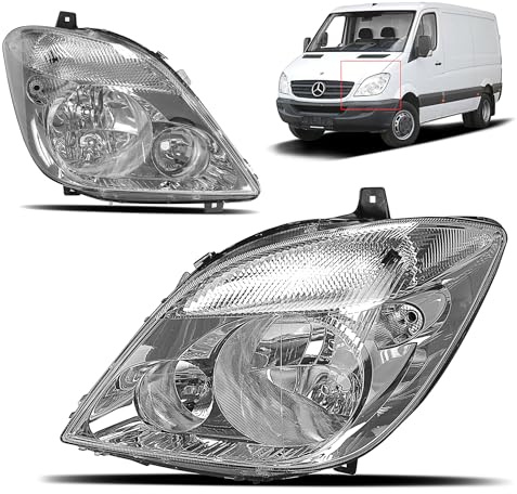 Generisch Par de faros delanteros para Sprinter W906 2006 – 2014 con niebla 3 x H7 E-test sin servomotor