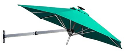 TRGCJGH Wandhalterung Sonnenschirm Balkon, Gartenschirm Terrassenschirm Balkonschirm, mit Kippbarer Aluminiumstange(250cm/8.2ft,Turquoise)