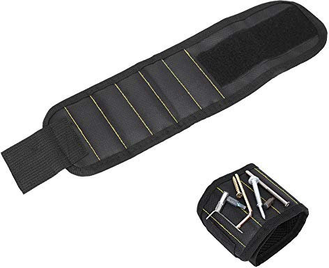 Qukaim Magnetisches Werkzeugaufbewahrungsarmband, multifunktionales magnetisches Handgelenkband, tragbares magnetisches Armband, Werkzeuggürtel für den Außenbereich, starker Magnetismus,