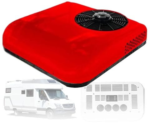 MhWrughts Climatiseur de Toit, système de climatisation pour Camping-Car, unité de climatisation pour Fourgon et Bateau 12 V/24 V pour Automobile, Camion,Red-24V