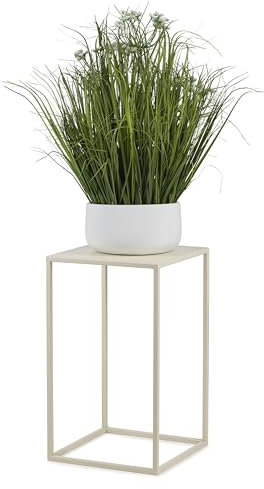 HowHomely Support de fleurs en métal couleur crème 40 cm de haut – Support de fleurs solide et robuste en métal – Support pour plantes pour la décoration dans le salon, la chambre ou le bureau