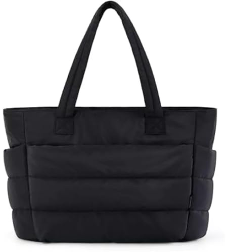 Bolsos de mano para mujer, bolso bandolera de gran capacidad, bolso informal con asa, bolsillos versátiles, resistente al agua, bolso acolchado para la universidad, escuela, trabajo, viajes, compras