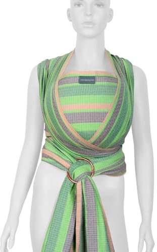 Gewebtes Babytragetuch Dacony - einschließlich zwei Ringe, 100% Baumwolle, geeignet für Kinder von der Geburt bis zum Alter von 3 Jahren (Herb, L)