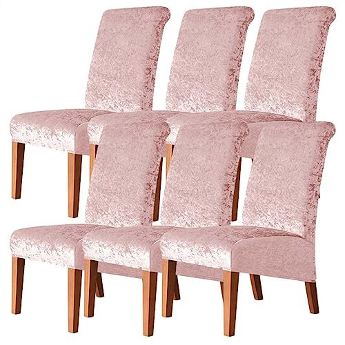 Coprisedia in velluto elasticizzato, rimovibile, lavabile, spandex, protezione per sala da pranzo, cucina, banchetto di nozze, rosa, taglia 6