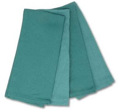 gws Geschirrtücher 4er Set Petrol 45 x 70 cm 100 Prozent Baumwolle Oeko-TEX Standard 100 saugfähig langlebig