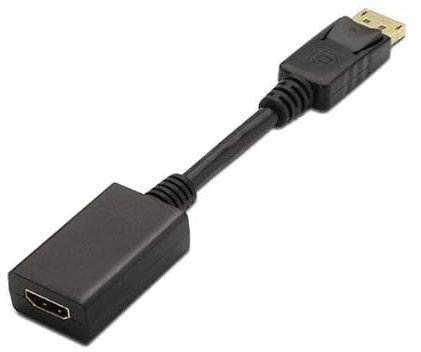 Adaptador - Adaptador DisplayPort a HDMI Macho/Hembra de 15 cm, Color Negro, Ideal para conectar Dispositivos con Diferentes Puertos.