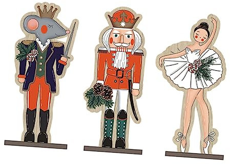 Garneck 3stücke Holzfigur Nussknacker Weihnachten Deko Aus Holz Für Zuhause Und Partygeschenk Mit Filigranen Details Und Festlicher Optik