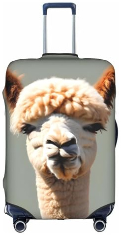 XZDZWK Alpaka-Avatar-Kofferhüllen, kratzfest und staubdicht, mit personalisiertem Design, für Reisen, Business und Outdoor, weiß, L