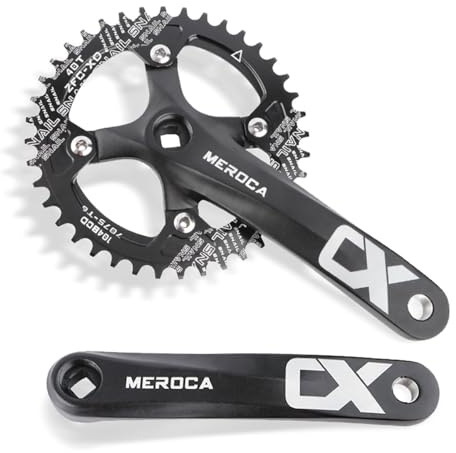 HZXQCVB Mountainbike-Kurbelsatz 170mm Vierkant-Kurbelsatz Mit 104 Kettenblatt 32T/34T/36T/38T/40T/42T Kompatibel Mit 8/9/10/11 Single Speed