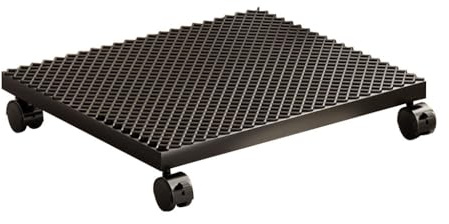 Robuster Metall-Gartenwagen für 30,5 cm und 40,6 cm Töpfe – stilvolle schwarze quadratische Pflanzgefäßstütze, mobiles Gartengerät für drinnen und draußen mit Rankgitter-Design, langlebig und