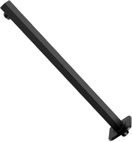 CHSEROK Duschkopf Verlängerung, 40 cm/16 Zoll Brausearm Schwarz, Duscharm Geeignet für Regenduschkopf, Badezimmerinstallation, Duschkopfinstallation