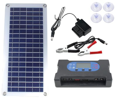 Toplionace Caricabatterie per Auto a Lunga Durata da 20 w con Caricabatteria Solare per Batterie Al Piombo-Acido da 12V, Resistente Alle Alte Temperature